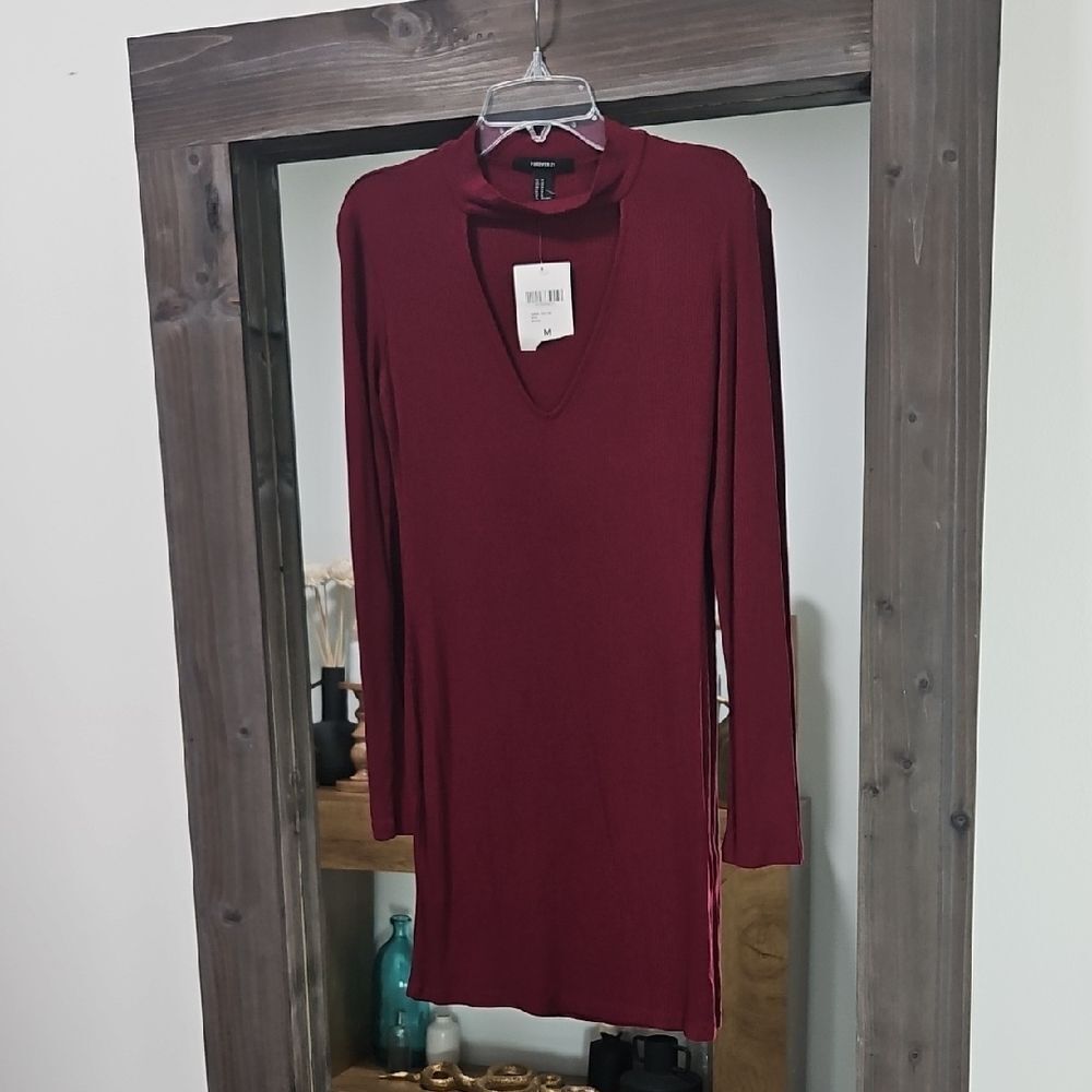 Forever 21 Deep Red Ribbed Top